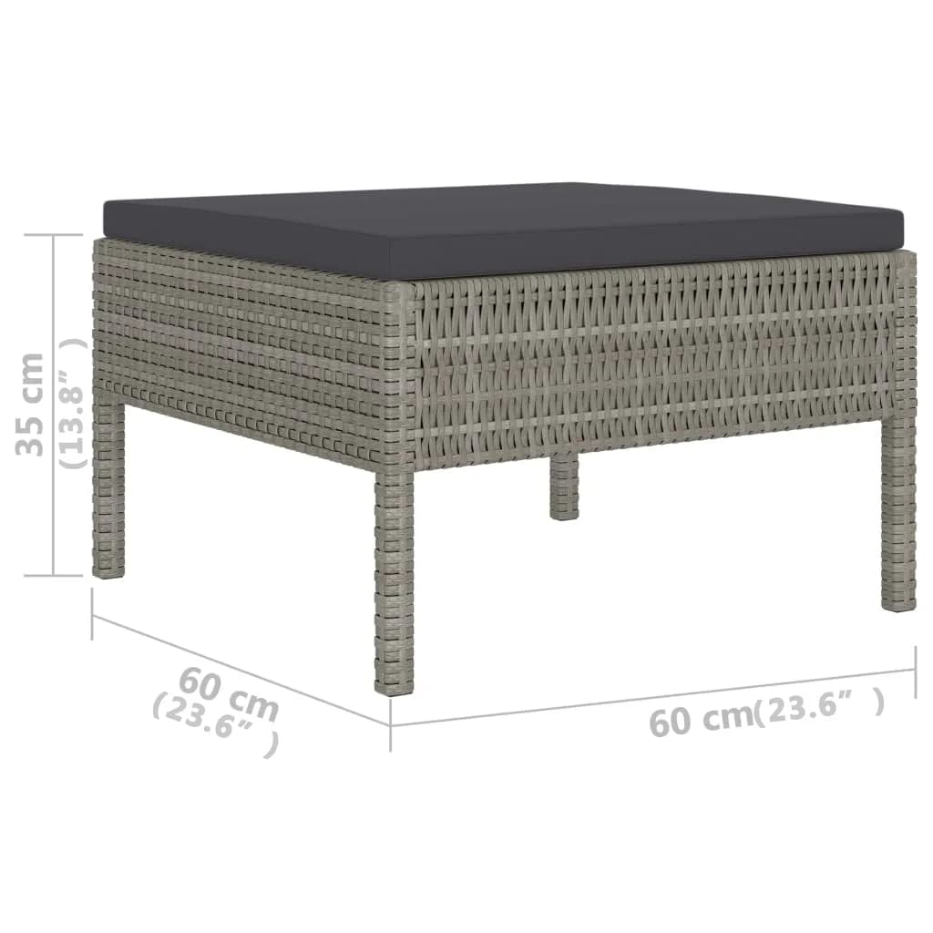 6-delige Loungeset met kussens poly rattan grijs is nu te koop bij PeponiXL, paradijselijk wonen!