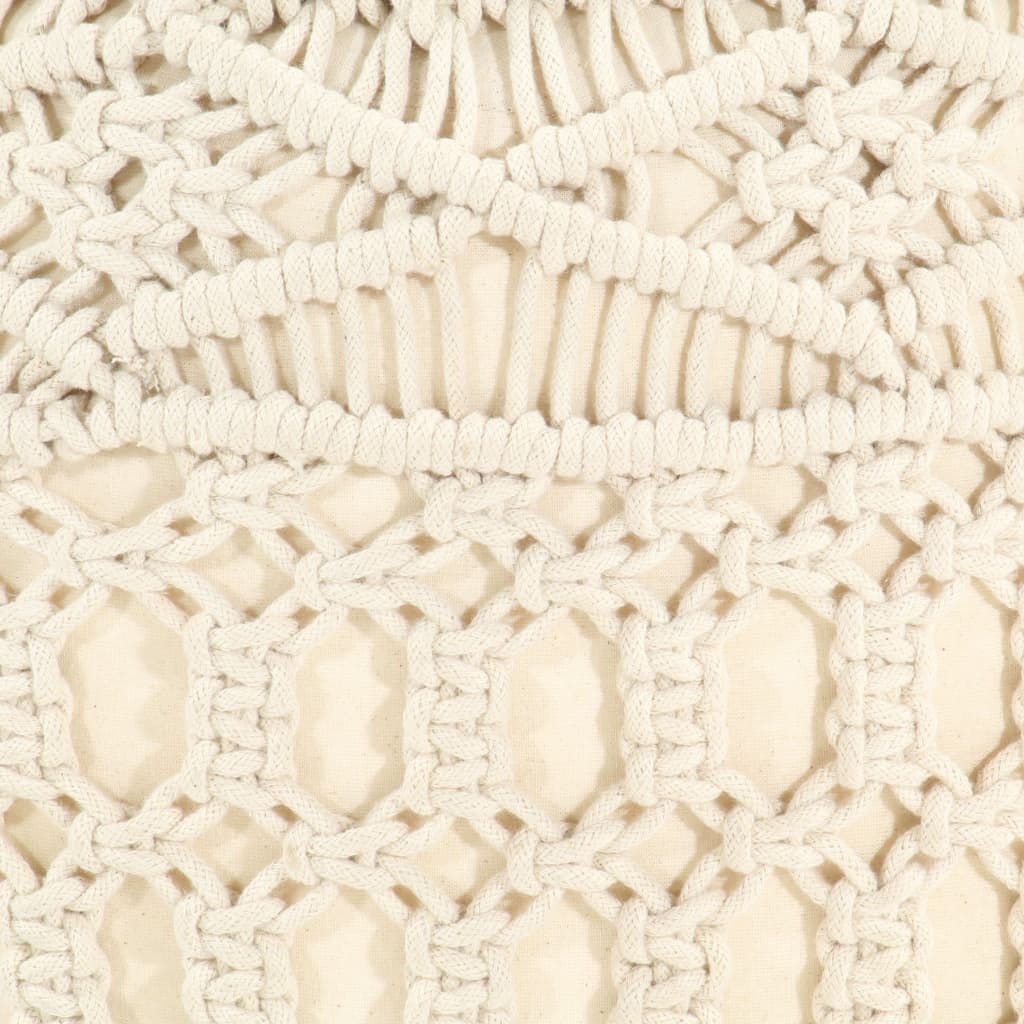 Poef macramé handgemaakt 45x30 cm katoen is nu te koop bij PeponiXL, paradijselijk wonen!