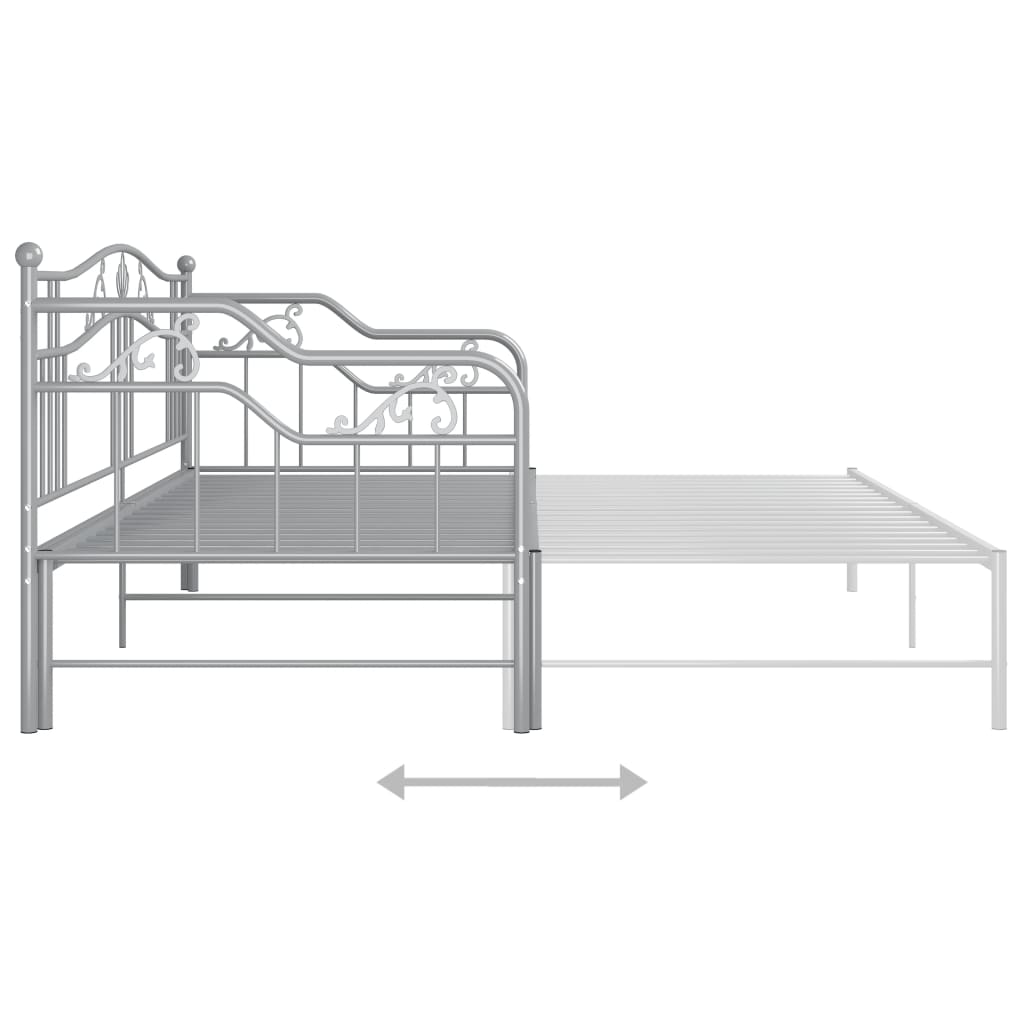 Slaapbank uittrekbaar metaal grijs 90x200 cm is nu te koop bij PeponiXL, paradijselijk wonen!