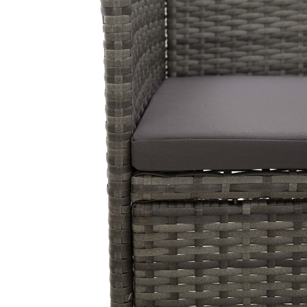 3-delige Tuinset poly rattan en glas grijs is nu te koop bij PeponiXL, paradijselijk wonen!