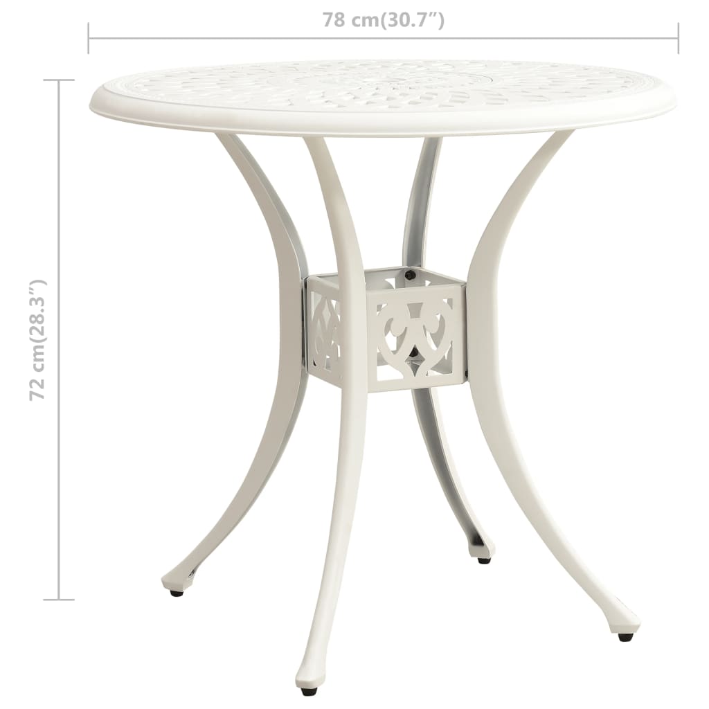 Tuintafel 78x78x72 cm gietaluminium wit is nu te koop bij PeponiXL, paradijselijk wonen!