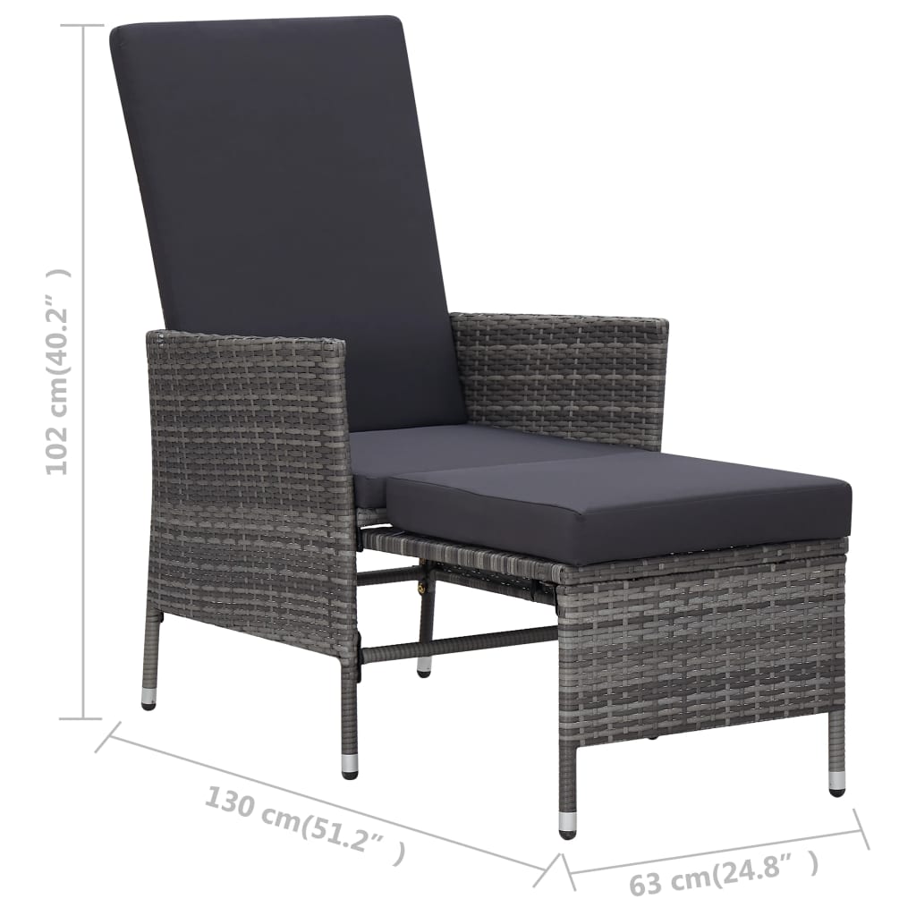 3-delige Loungeset met kussens poly rattan grijs is nu te koop bij PeponiXL, paradijselijk wonen!