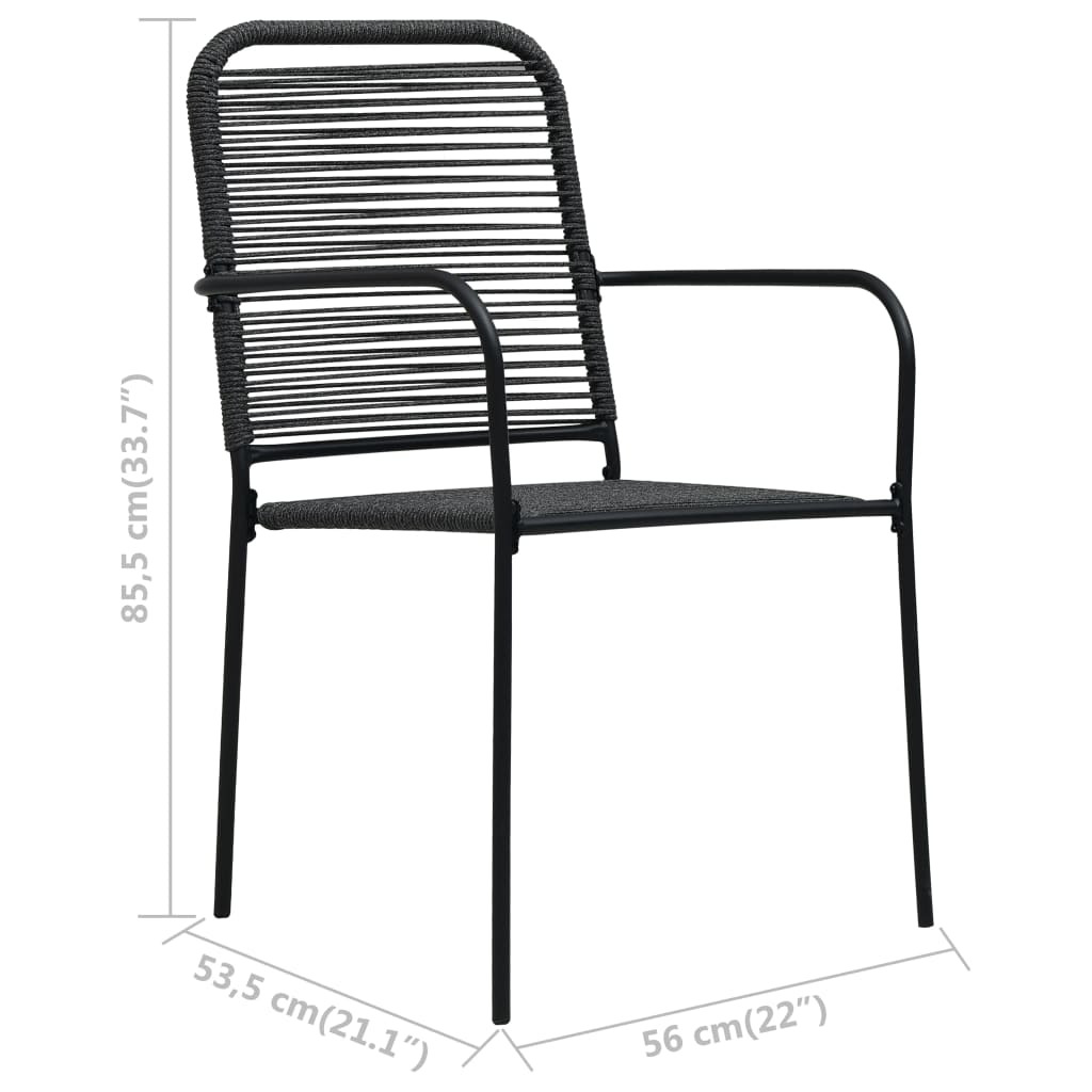 7-delige Tuinset katoenen touw en staal zwart is nu te koop bij PeponiXL, paradijselijk wonen!