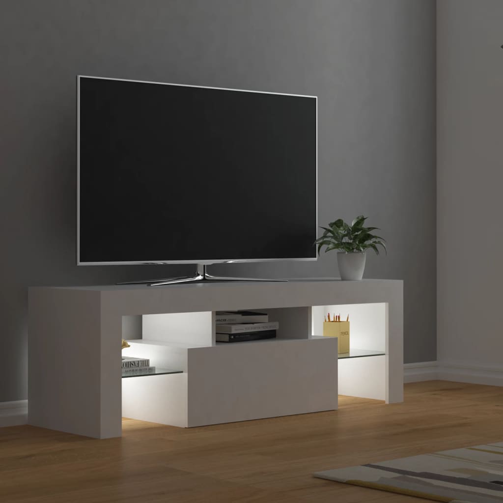 Tv-meubel met LED-verlichting 120x35x40 cm wit is nu te koop bij PeponiXL, paradijselijk wonen!