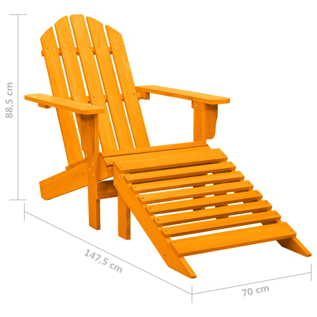 Tuinstoel Adirondack met voetenbank massief vurenhout oranje is nu te koop bij PeponiXL, paradijselijk wonen!