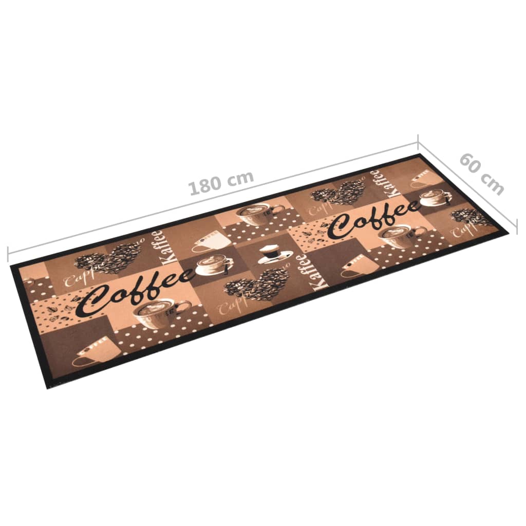 Keukenmat wasbaar Coffee 60x180 cm bruin is nu te koop bij PeponiXL, paradijselijk wonen!