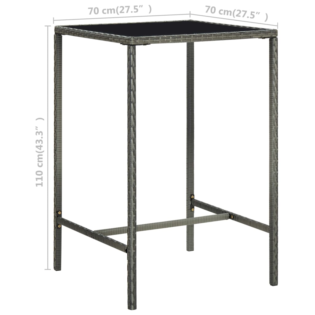 5-delige Tuinbarset poly rattan grijs is nu te koop bij PeponiXL, paradijselijk wonen!