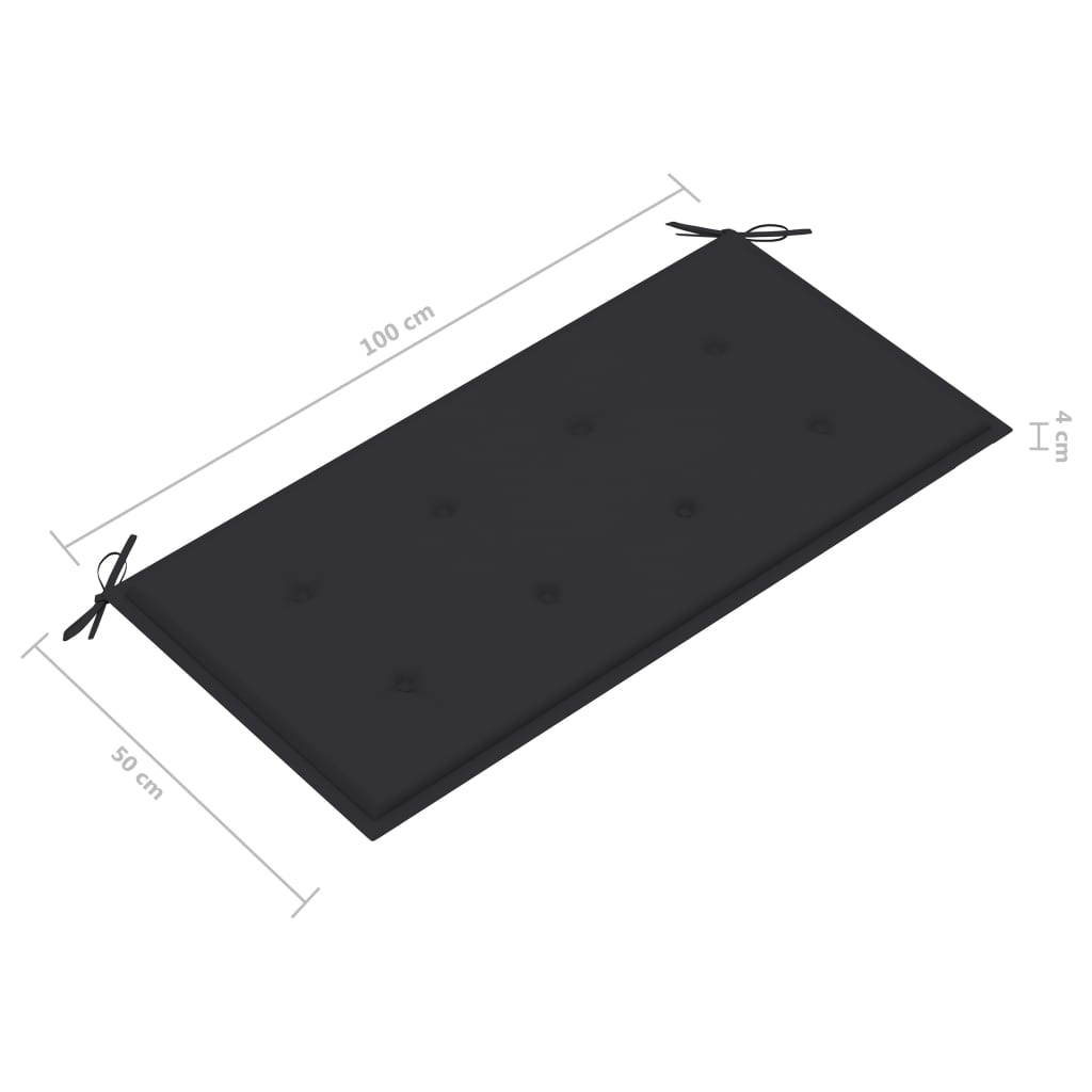 Tuinbank met antracietkleurig kussen 112 cm massief teakhout is nu te koop bij PeponiXL, paradijselijk wonen!