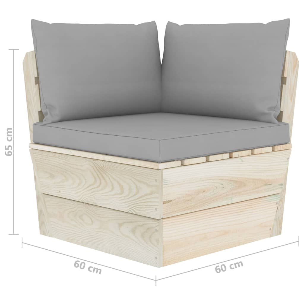 Tuinhoekbank met kussens pallet geïmpregneerd vurenhout is nu te koop bij PeponiXL, paradijselijk wonen!