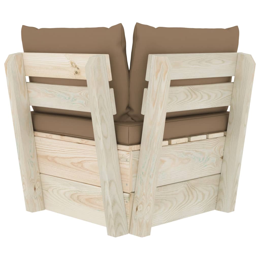 Tuinhoekbank met kussens pallet geïmpregneerd vurenhout is nu te koop bij PeponiXL, paradijselijk wonen!