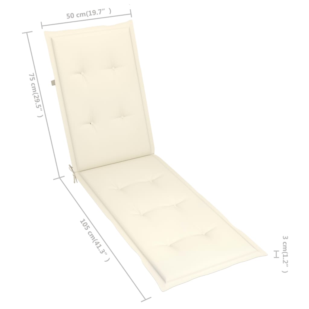 Terrasstoel met voetensteun en kussen massief acaciahout is nu te koop bij PeponiXL, paradijselijk wonen!