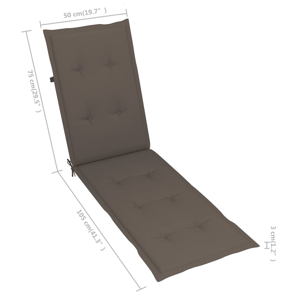 Terrasstoel met voetensteun en kussen massief acaciahout is nu te koop bij PeponiXL, paradijselijk wonen!