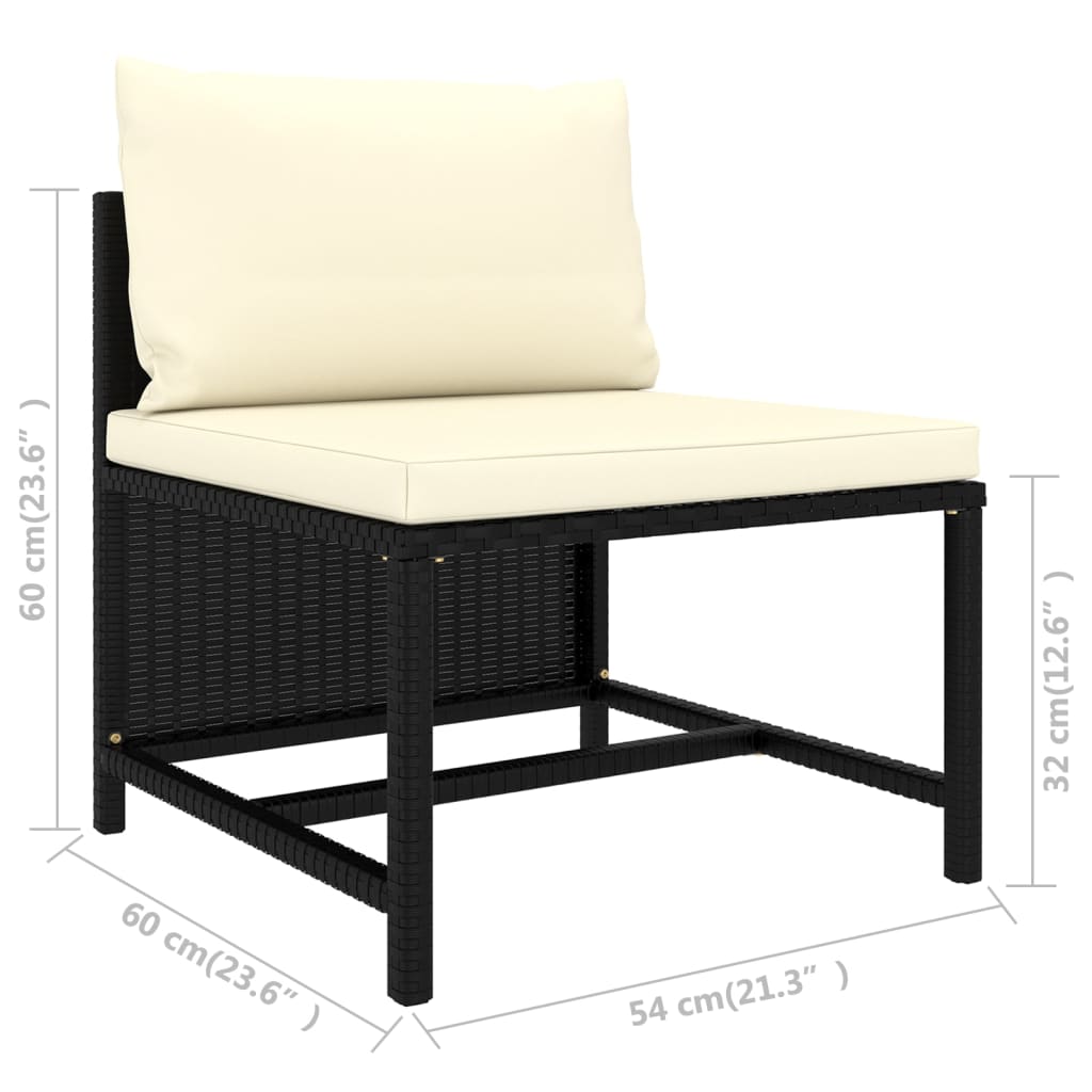 7-delige Loungeset met kussens poly rattan zwart is nu te koop bij PeponiXL, paradijselijk wonen!