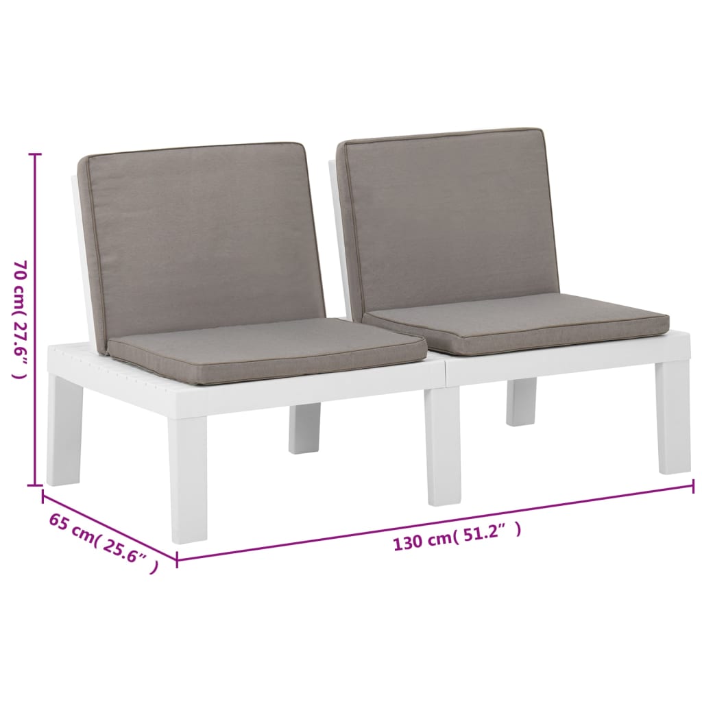 6-delige Loungeset met kussens kunststof wit is nu te koop bij PeponiXL, paradijselijk wonen!