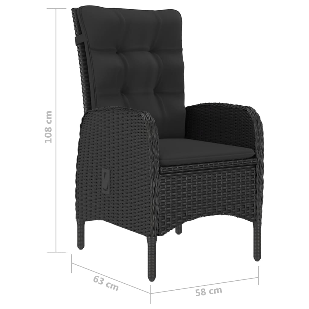 3-delige Tuinset zwart is nu te koop bij PeponiXL, paradijselijk wonen!