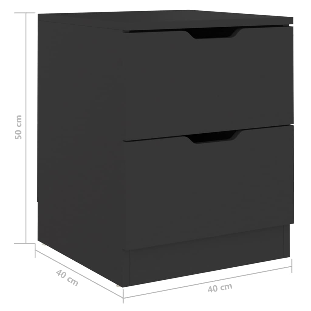 Nachtkastjes 2 st 40x40x50 cm bewerkt hout zwart is nu te koop bij PeponiXL, paradijselijk wonen!