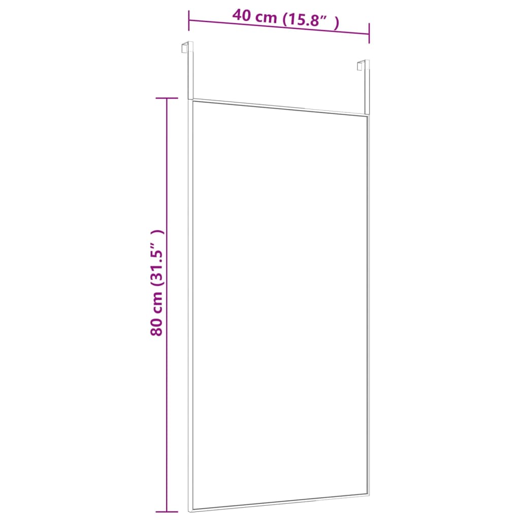 Deurspiegel 40x80 cm glas en aluminium zwart is nu te koop bij PeponiXL, paradijselijk wonen!