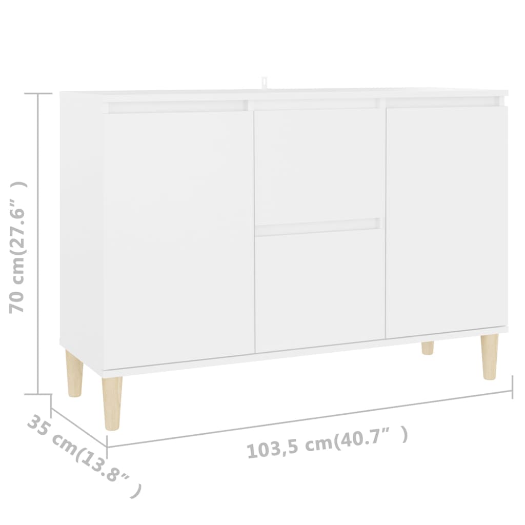 Dressoir 101x35x70 cm bewerkt hout wit is nu te koop bij PeponiXL, paradijselijk wonen!