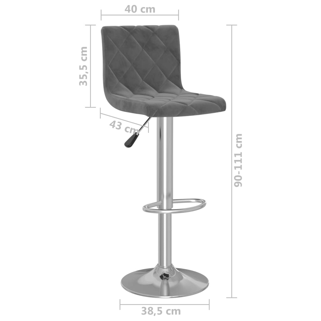 Barkrukken 2 st fluweel donkergrijs is nu te koop bij PeponiXL, paradijselijk wonen!