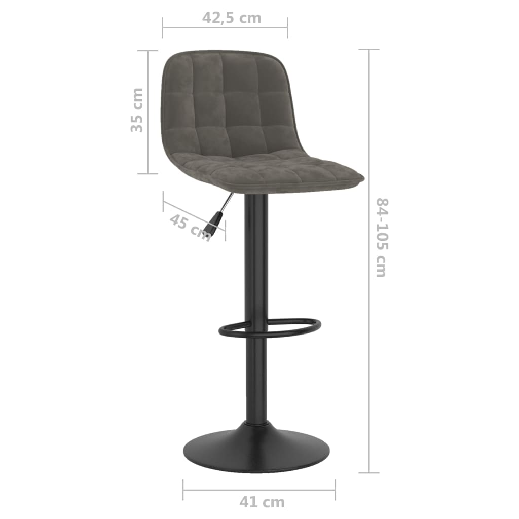 Barkrukken 2 st fluweel donkergrijs is nu te koop bij PeponiXL, paradijselijk wonen!