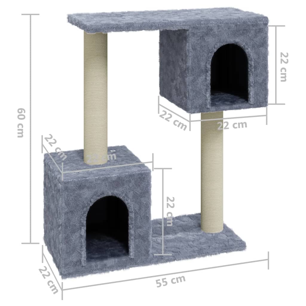 Kattenkrabpaal met sisal krabpalen 60 cm lichtgrijs is nu te koop bij PeponiXL, paradijselijk wonen!