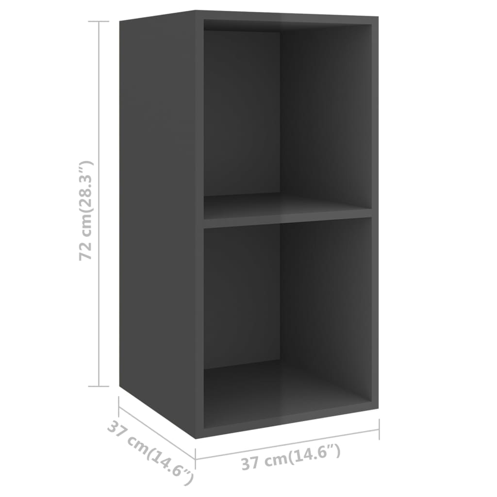 Tv-wandmeubelen 4 st spaanplaat hoogglans grijs is nu te koop bij PeponiXL, paradijselijk wonen!