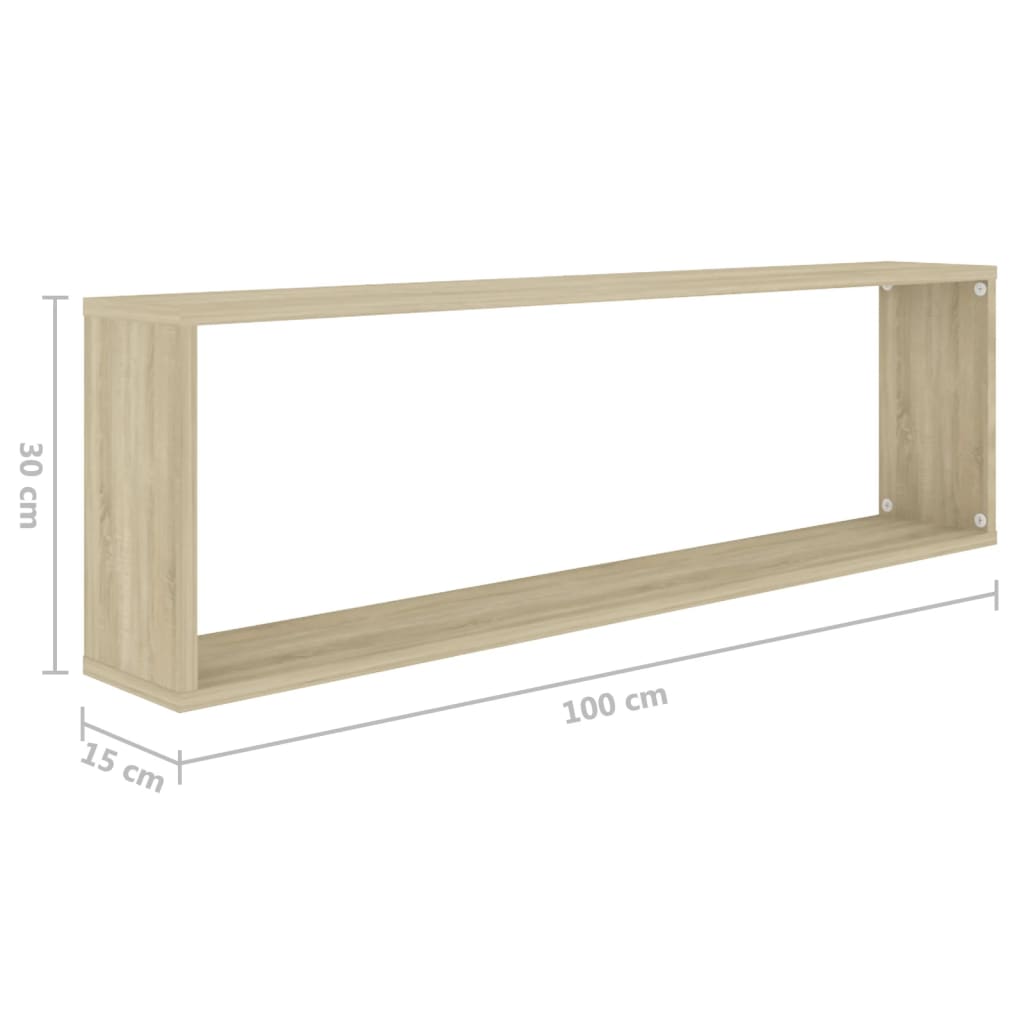 Wandschappen kubus 4 st 100x15x30 cm bewerkt hout sonoma eiken is nu te koop bij PeponiXL, paradijselijk wonen!