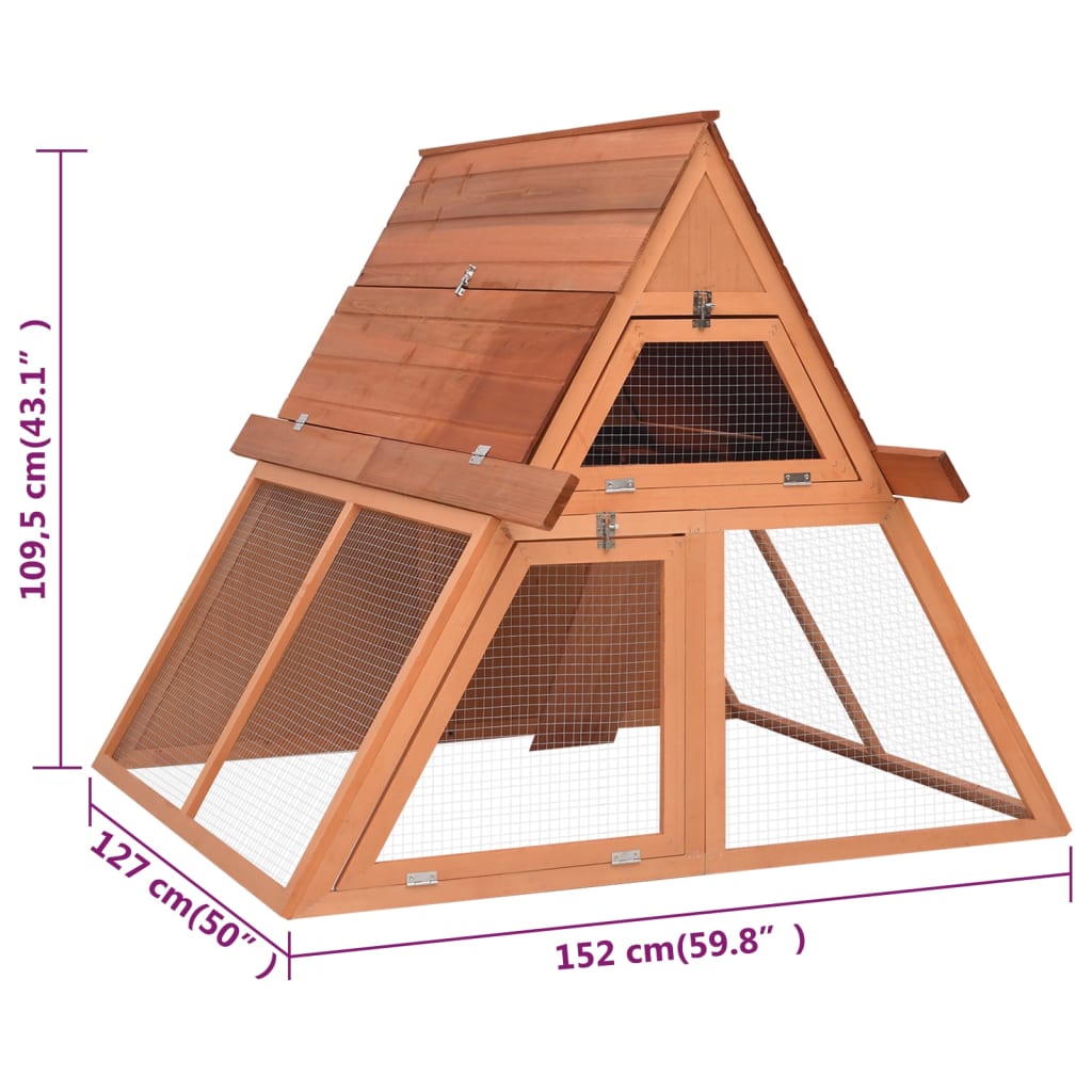 Konijnenhok 152x127x109,5 cm massief vurenhout is nu te koop bij PeponiXL, paradijselijk wonen!