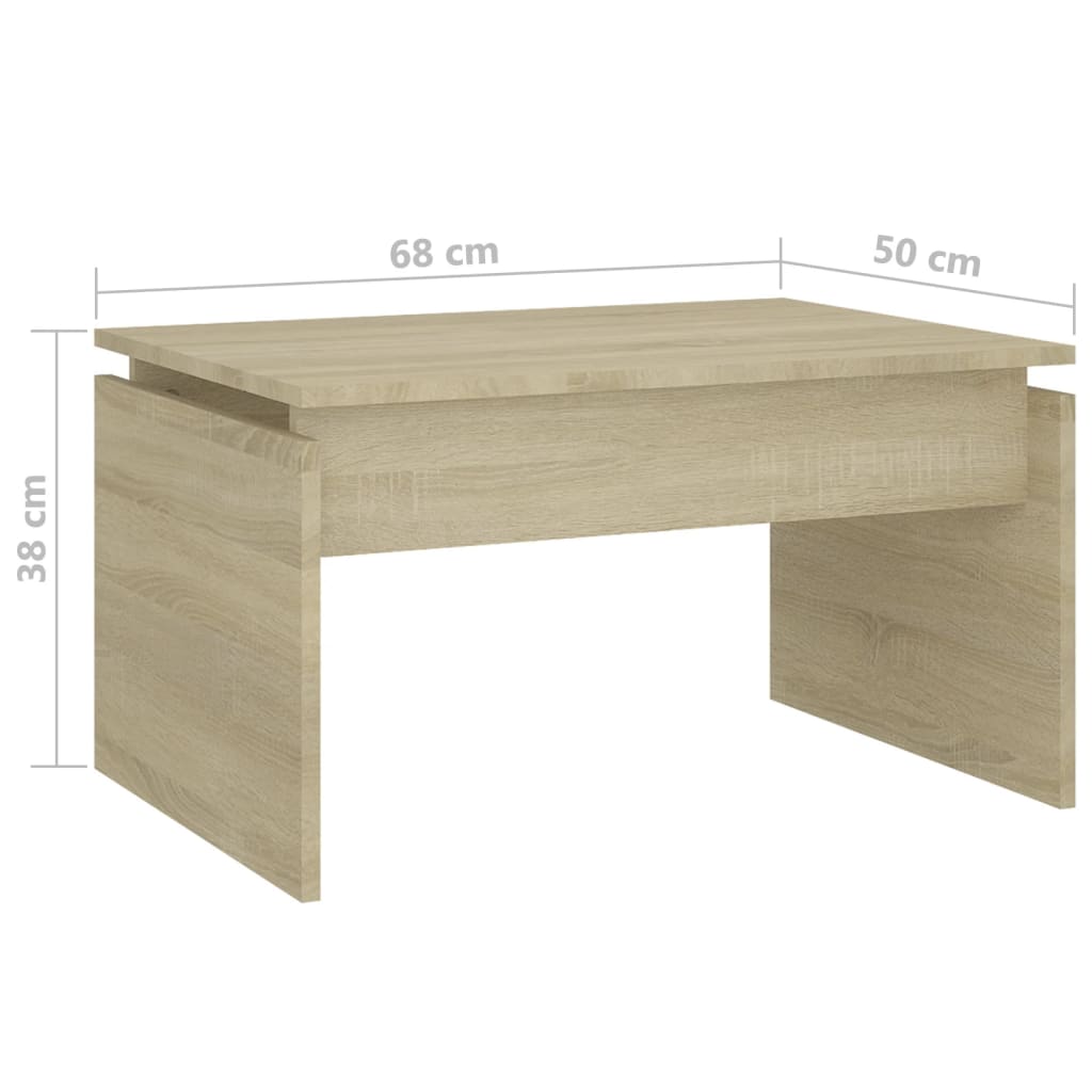 Salontafel 68x50x38 cm bewerkt hout sonoma eikenkleurig is nu te koop bij PeponiXL, paradijselijk wonen!