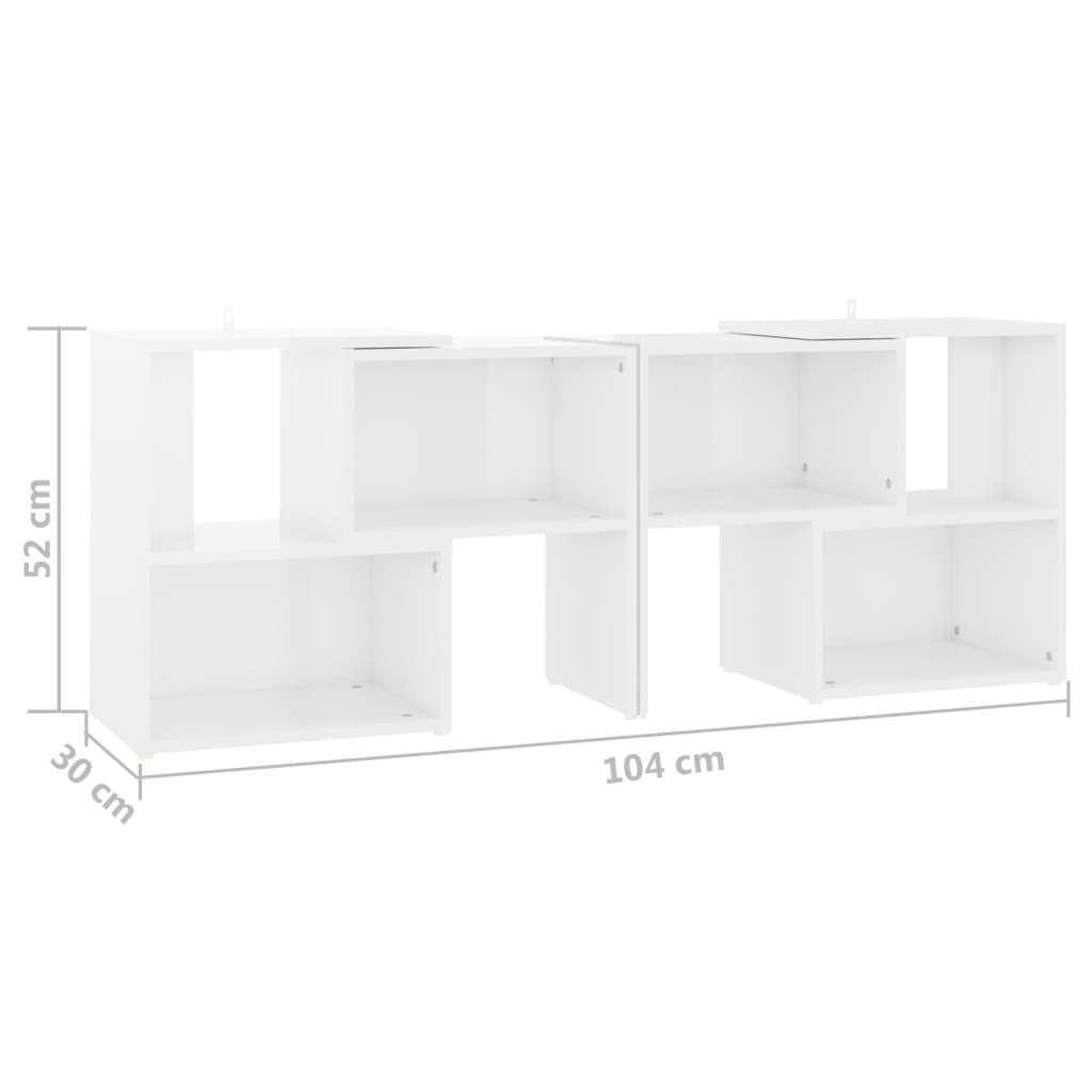 Tv-meubel 104x30x52 cm bewerkt hout hoogglans wit is nu te koop bij PeponiXL, paradijselijk wonen!