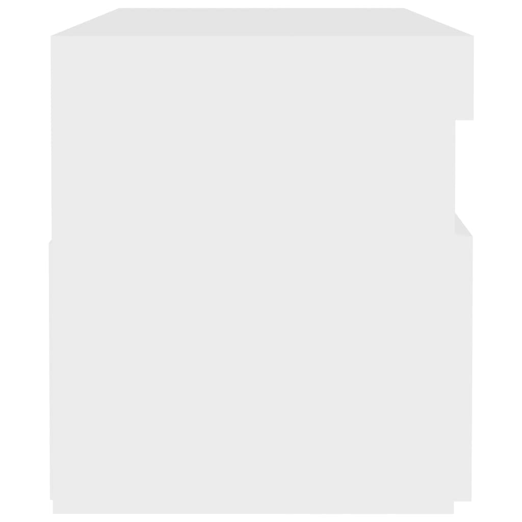 Nachtkastjes 2 st LED-verlichting 60x35x40 cm bewerkt hout wit is nu te koop bij PeponiXL, paradijselijk wonen!