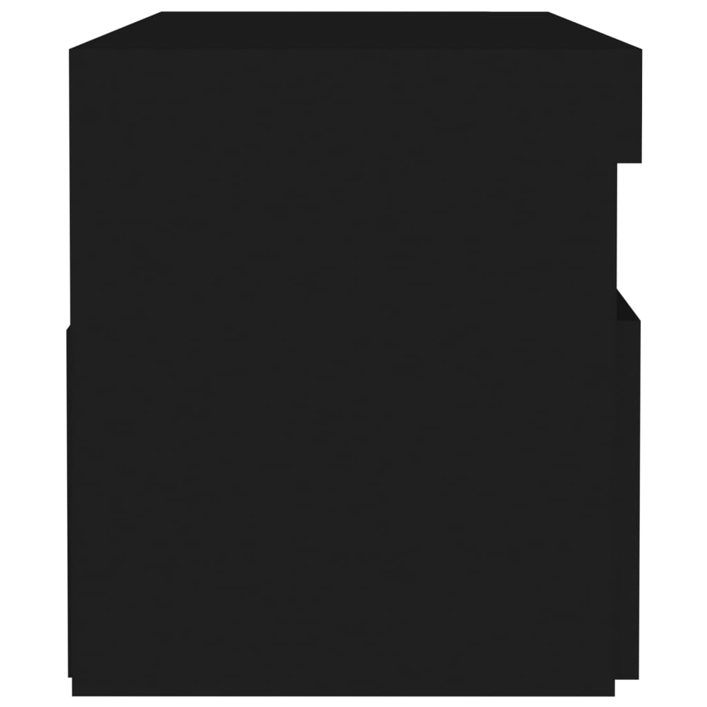 Nachtkastje 2 st LED-verlichting 60x35x40 cm bewerkt hout zwart is nu te koop bij PeponiXL, paradijselijk wonen!