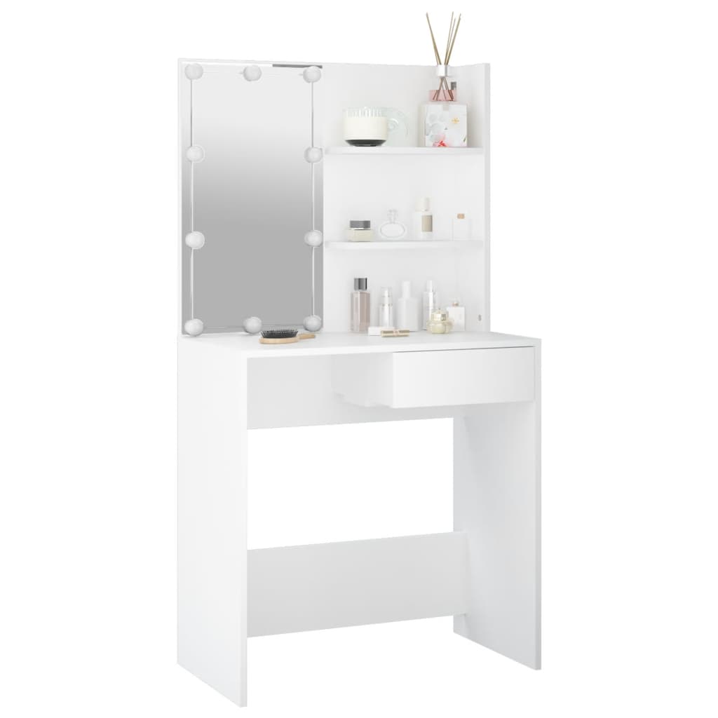 Kaptafel met LED-verlichting 74,5x40x141 cm wit is nu te koop bij PeponiXL, paradijselijk wonen!