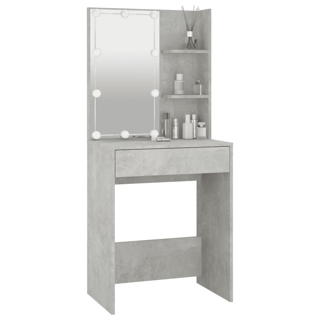 Kaptafel met LED-verlichting 60x40x140 cm betongrijs is nu te koop bij PeponiXL, paradijselijk wonen!