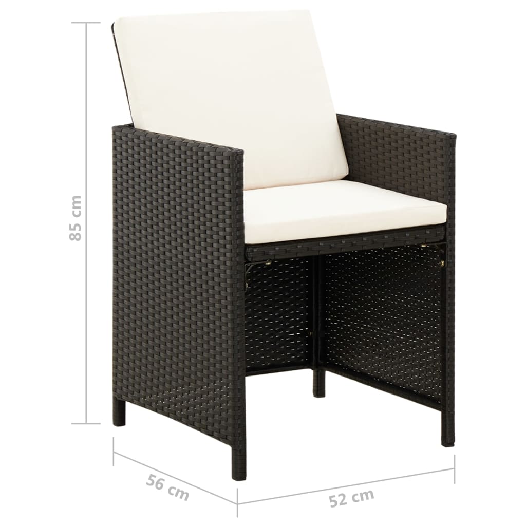 Tuinstoel- en voetenbankset 4-delig poly rattan zwart is nu te koop bij PeponiXL, paradijselijk wonen!
