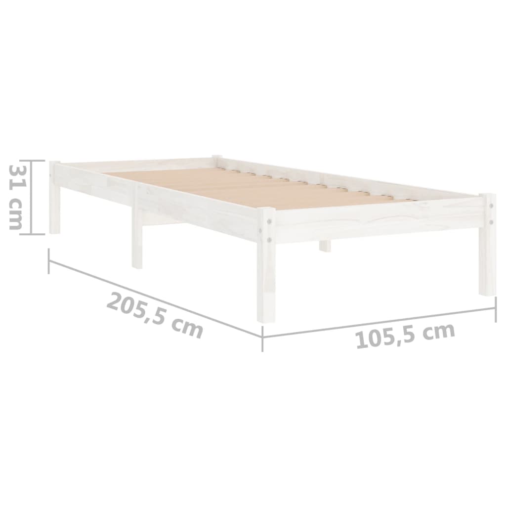 Bedframe massief grenenhout wit 100x200 cm is nu te koop bij PeponiXL, paradijselijk wonen!