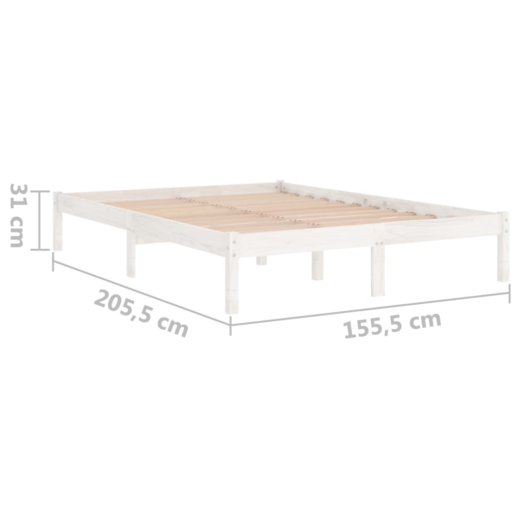 Bedframe massief hout wit 150x200 cm is nu te koop bij PeponiXL, paradijselijk wonen!