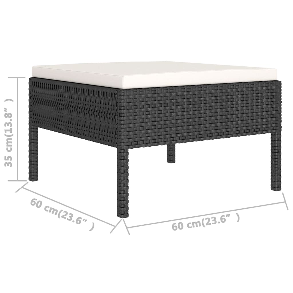 5-delige Loungeset met kussens poly rattan zwart is nu te koop bij PeponiXL, paradijselijk wonen!