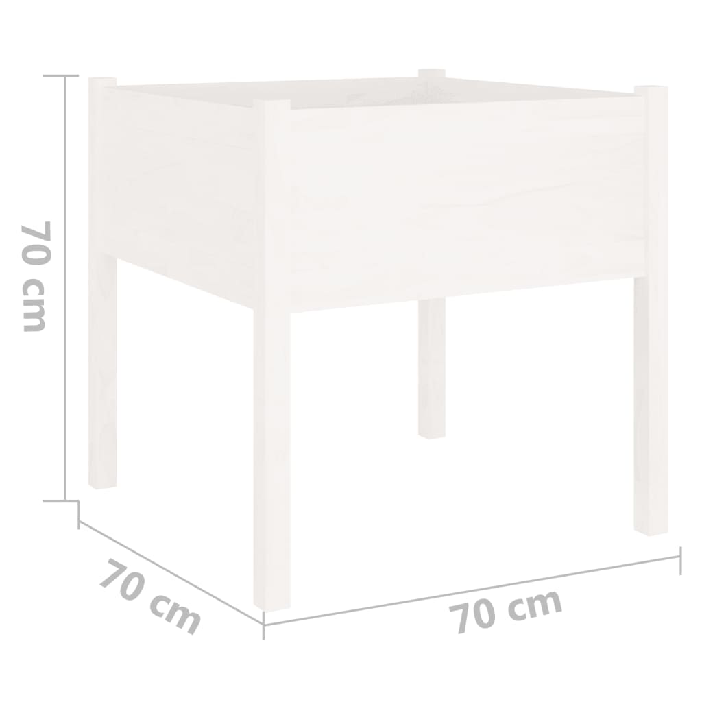 Plantenbak 70x70x70 cm massief grenenhout wit is nu te koop bij PeponiXL, paradijselijk wonen!