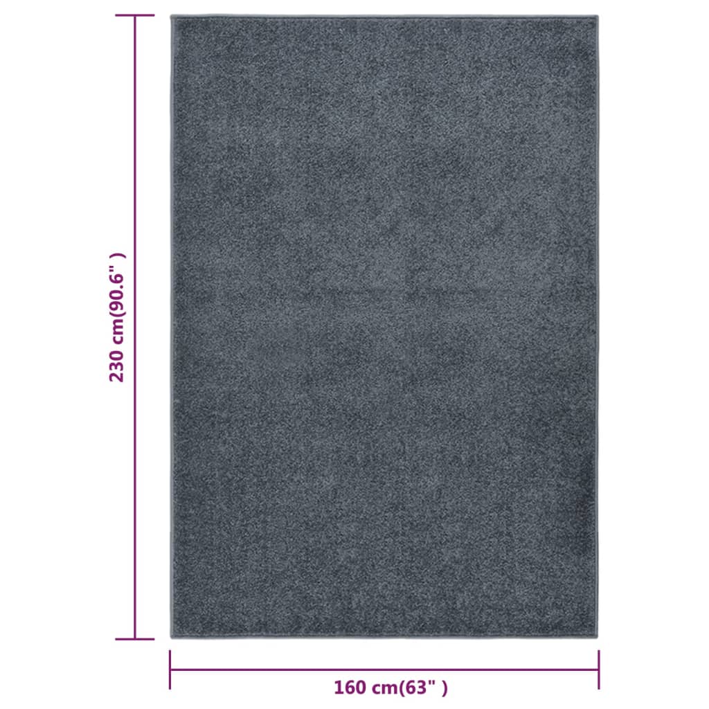Vloerkleed kortpolig 160x230 cm antracietkleurig is nu te koop bij PeponiXL, paradijselijk wonen!
