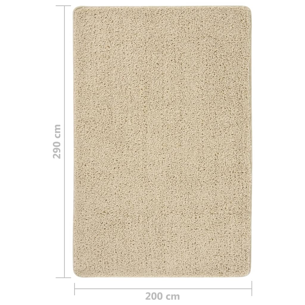 Vloerkleed shaggy anti-slip 200x290 cm crèmekleurig is nu te koop bij PeponiXL, paradijselijk wonen!