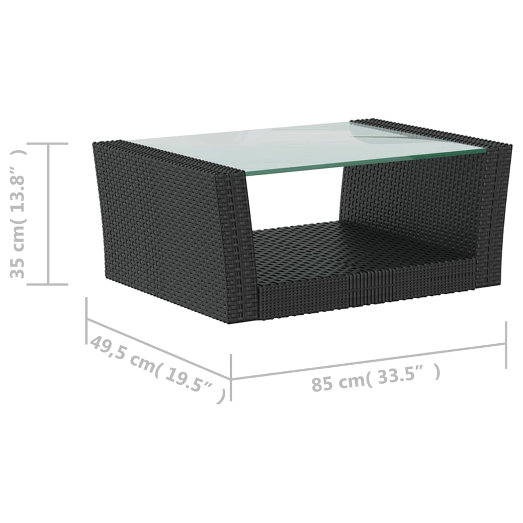 8-delige Loungeset met kussens poly rattan zwart is nu te koop bij PeponiXL, paradijselijk wonen!