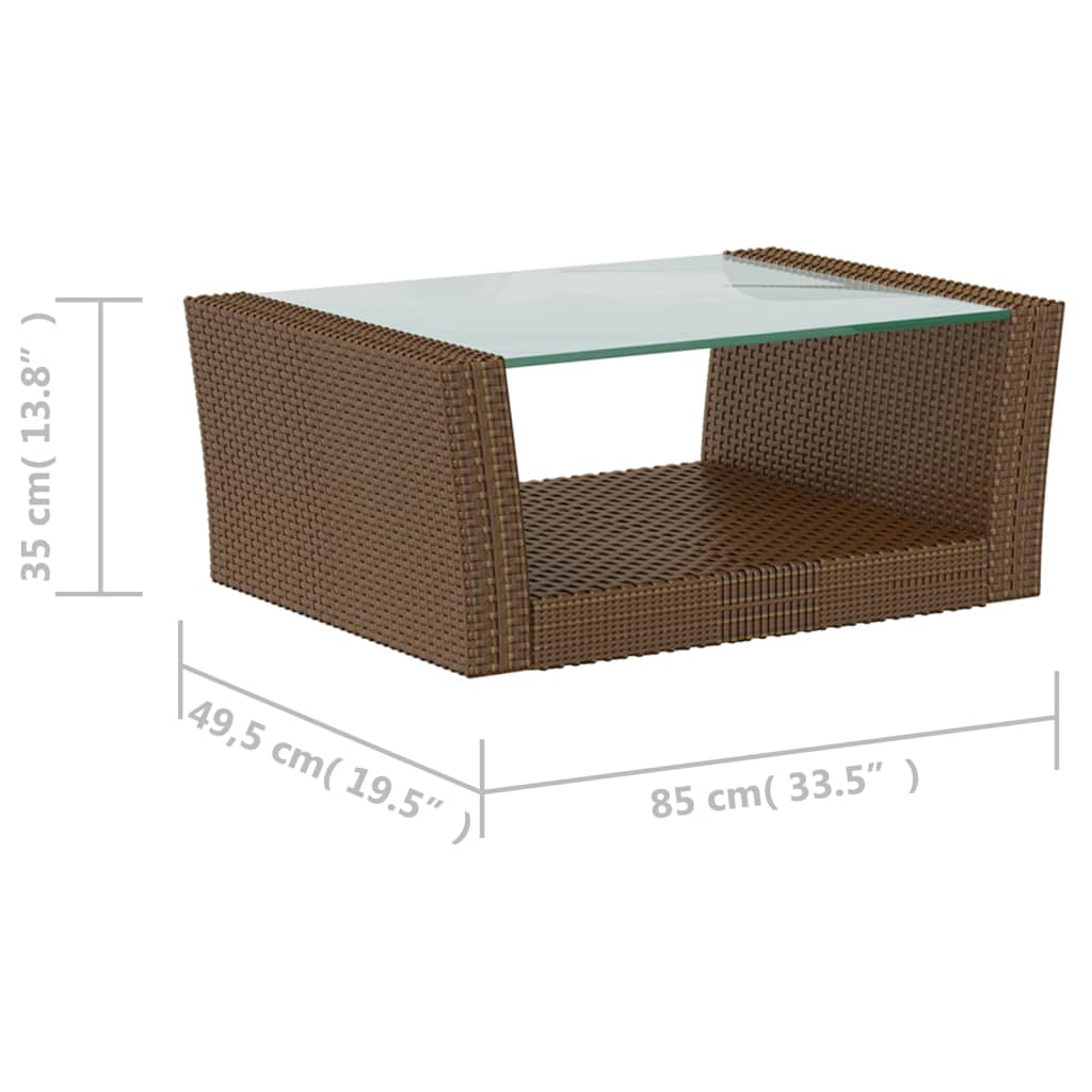 16-delige Loungeset met kussens poly rattan bruin is nu te koop bij PeponiXL, paradijselijk wonen!