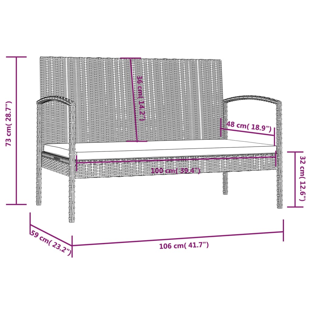 16-delige Loungeset met kussens poly rattan bruin is nu te koop bij PeponiXL, paradijselijk wonen!