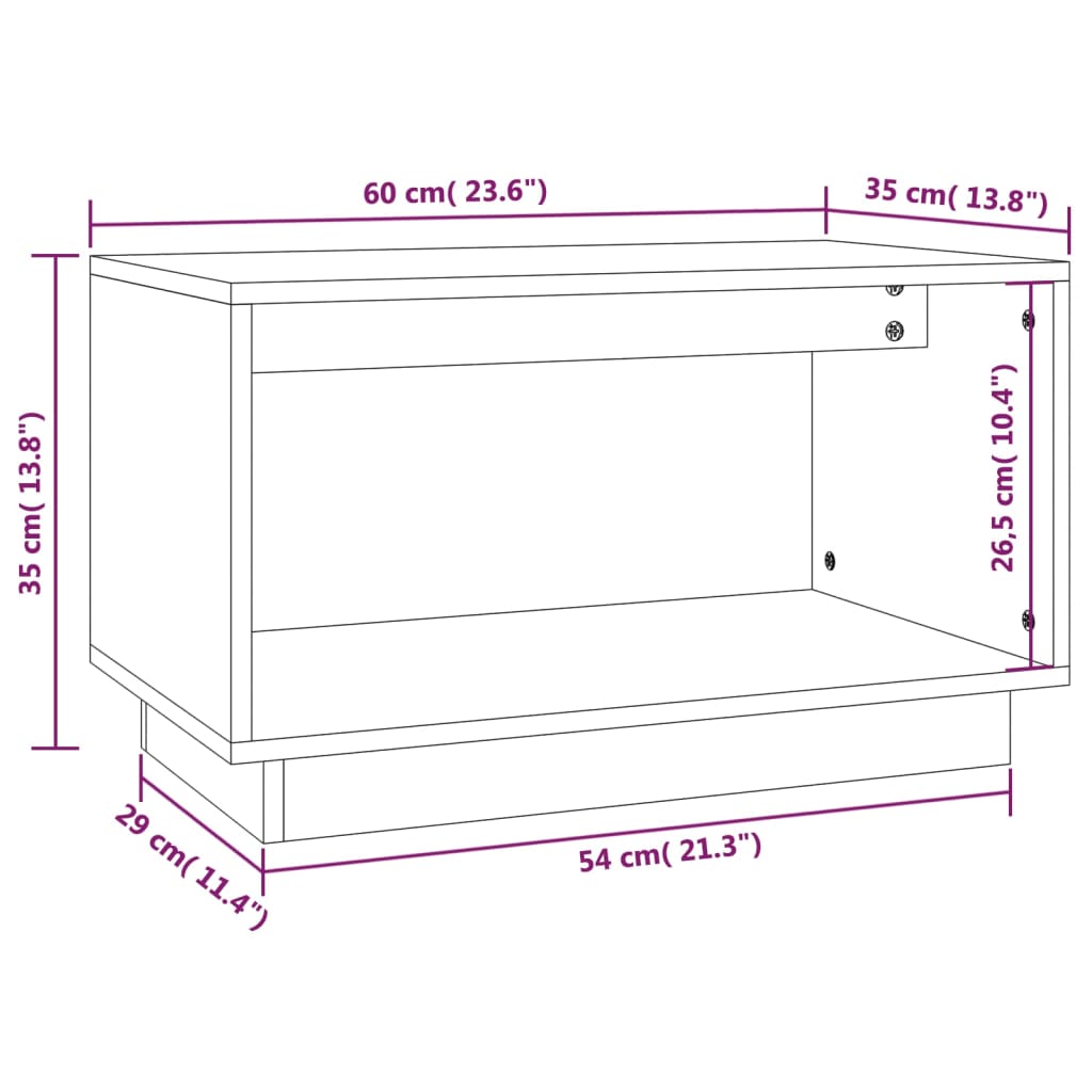 Tv-meubel 60x35x35 cm massief grenenhout grijs is nu te koop bij PeponiXL, paradijselijk wonen!