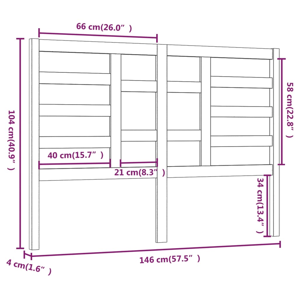 Hoofdbord 146x4x104 cm massief grenenhout honingbruin is nu te koop bij PeponiXL, paradijselijk wonen!