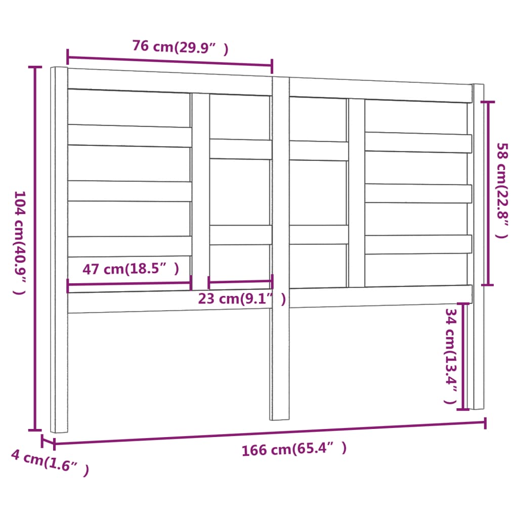 Hoofdbord 166x4x104 cm massief grenenhout grijs is nu te koop bij PeponiXL, paradijselijk wonen!