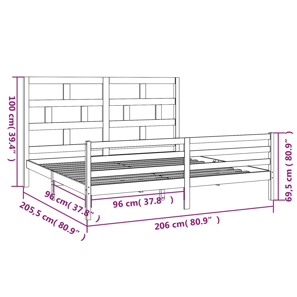Bedframe massief grenenhout wit 200x200 cm is nu te koop bij PeponiXL, paradijselijk wonen!