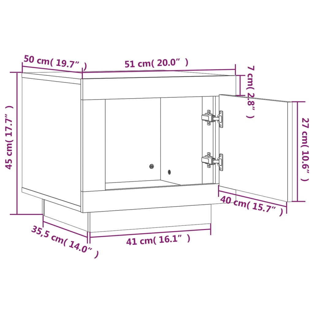 Salontafel 51x50x45 cm bewerkt hout grijs sonoma eikenkleurig is nu te koop bij PeponiXL, paradijselijk wonen!