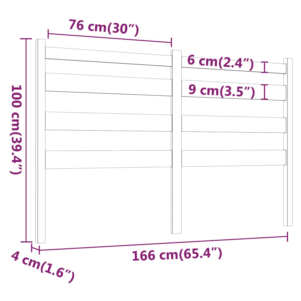 Hoofdbord 166x4x100 cm massief grenenhout zwart is nu te koop bij PeponiXL, paradijselijk wonen!
